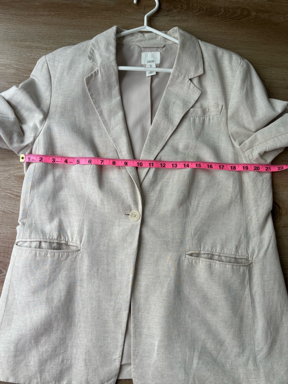 H&M Light Beige Oversized Linen-Blend Blazer - Picture 10 of 13